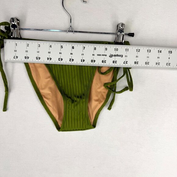 J.Crew Wide-Rib High-Rise Bikini Bottom Dark Green Ladies Size M NEW - Picture 8 of 9